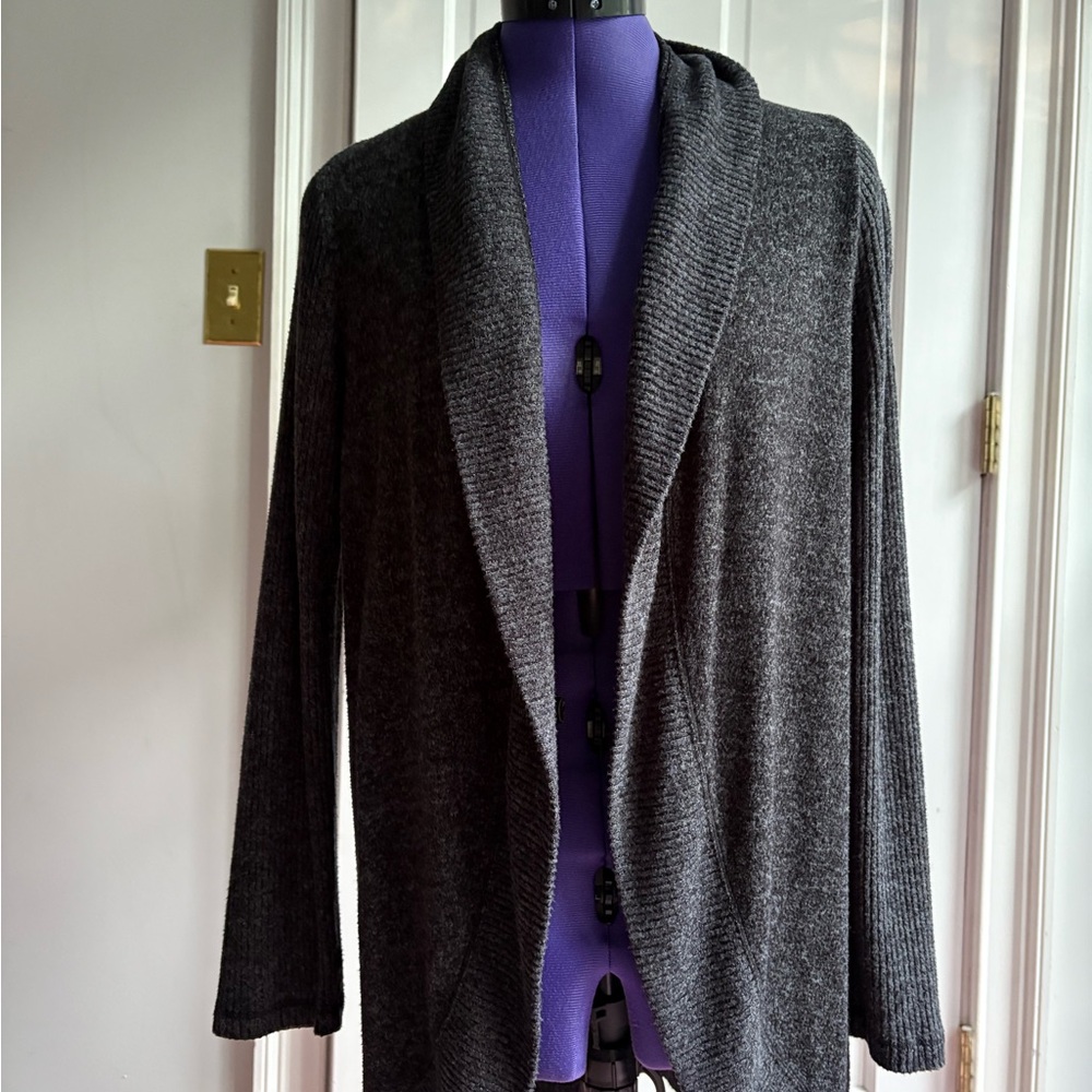 Anthropologie Charcoal Open Front Cardigan
